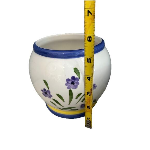 Ceramic Candle Holder w/ Shade Fairy Lamp Blue Purple Floral Spring Home Decor - Picture 6 of 9